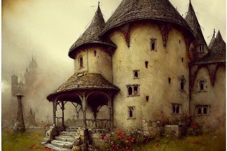 Image similar to ( ( ( ( ( 1 9 5 0 gypsy gypsy gypsy gypsy gypsy fair tail medieval castle. muted colors. ) ) ) ) ) by jean - baptiste monge!!!!!!!!!!!!!!!!!!!!!!!!!!!!!!