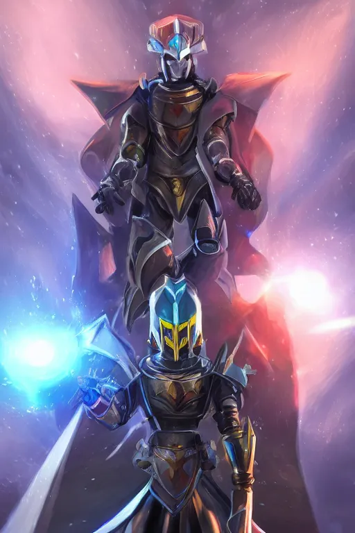 Image similar to helmet armor guardian destiny in witch queen illumination ray tracing hdr fanart arstation by sung choi robot ninja mask and eric pfeiffer and gabriel garza and casper konefal