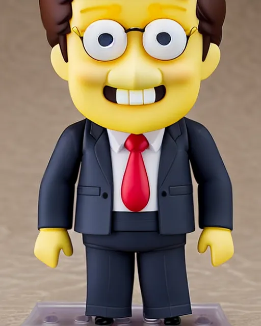 Image similar to nendoroid sponge bob ted cruz, collectible, product photo, realistic shaded, fine detail