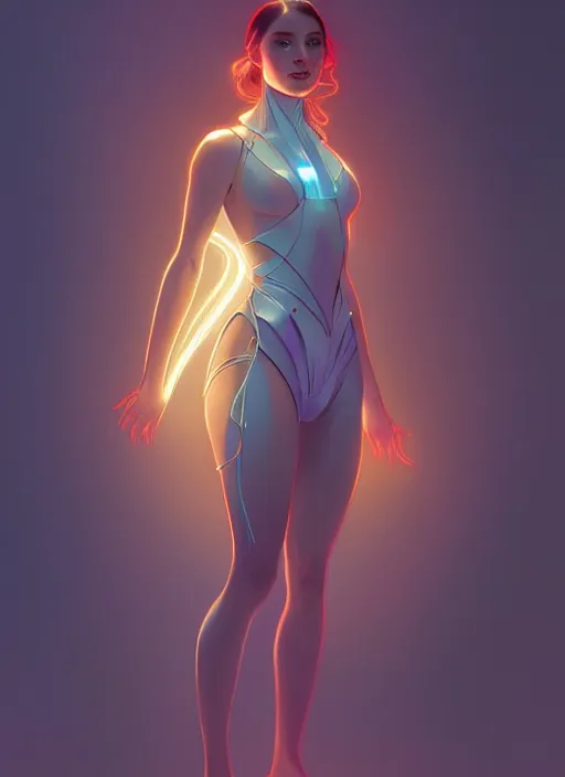 Image similar to full body portrait of girl, chemisty, sci - fi, glowing lights!! intricate, elegant, highly detailed, digital painting, artstation, concept art, smooth, sharp focus, illustration, art by artgerm and greg rutkowski and alphonse mucha, 8 k