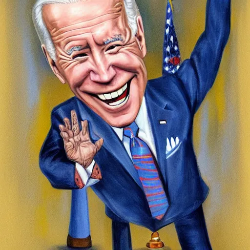 Image similar to freaky presidential portrait of Joe Biden by Ed 'Big Daddy' Roth and Jon McNaughton