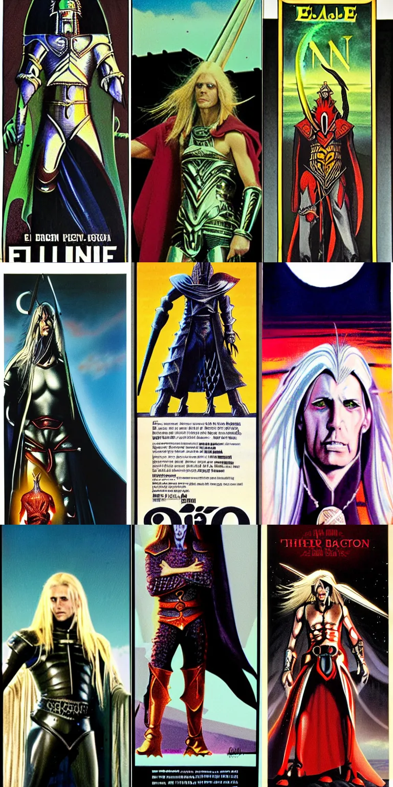 Prompt: Elric of Melniboné movie poster promotional material (1983) by Frank Oz