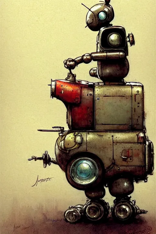 Image similar to adventurer ( ( ( ( ( 1 9 5 0 s retro future android robot fat robot mouse wagon. muted colors. ) ) ) ) ) by jean baptiste monge!!!!!!!!!!!!!!!!!!!!!!!!! chrome red