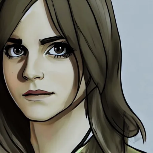 Prompt: Emma Watson drawn in the style of anime