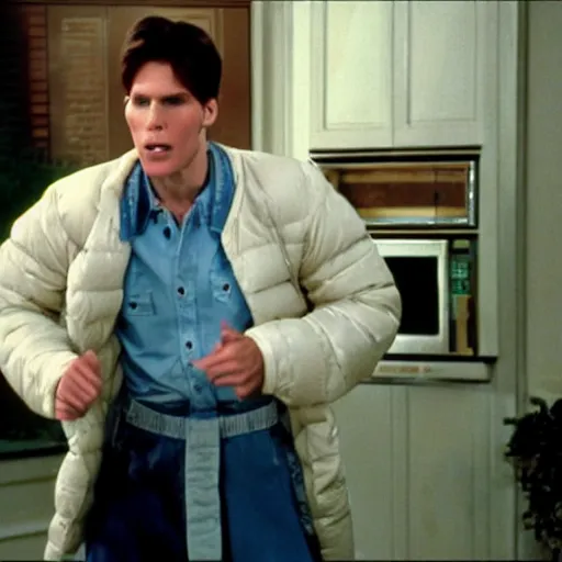 Image similar to Live Action Still of Jerma in Back to the Future, real life, hyperrealistic, ultra realistic, realistic, highly detailed, epic, HD quality, 8k resolution, body and headshot, film still