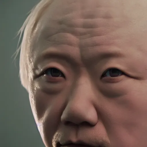 Prompt: expired fuji film portrait of albino tadanobu asano mix, hyperrealism, photorealistic, 8 k, imax quality