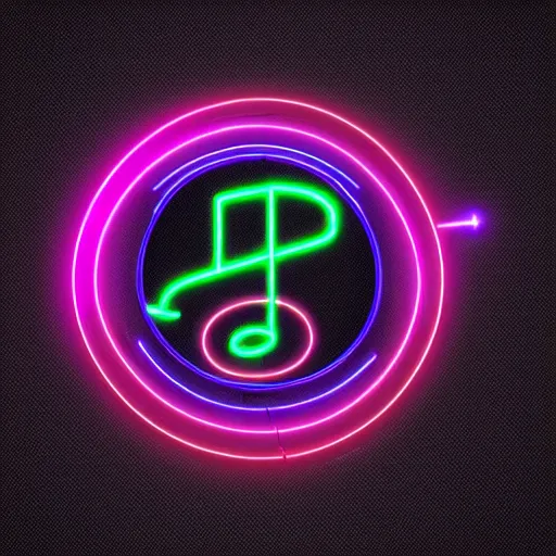 Image similar to scifi neon logo for a music producer, digital 3 d, black background, trending on artstation