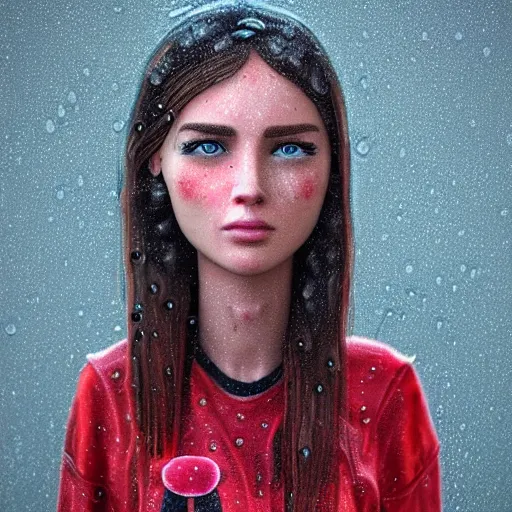 Image similar to cartoon portrait made out of rain, realistic, highly detailed, neon, rendered in octane, unreal engine, beautiful, trending on artstation, emotional