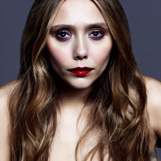 Prompt: elizabeth olsen as a vampire