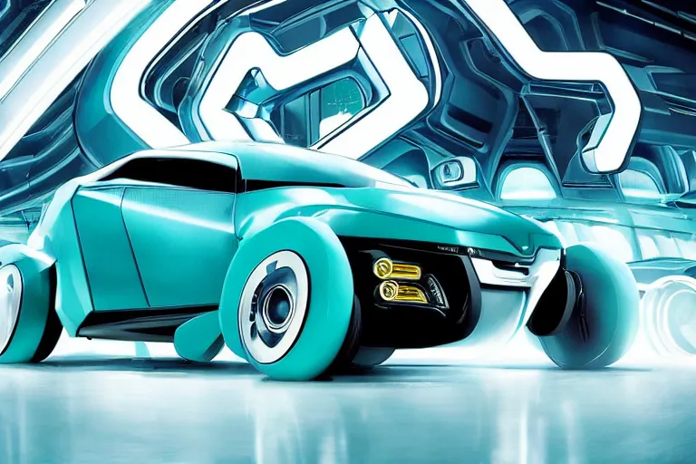 Image similar to Renault 4 car in the Movie TRON (2010) Hatsune Miku VS batman movie poster giant big detail white cliff edge megastructure cargo favela the wall fortre epic Renault 4 cars in the Movie TRON (2010)Renault 4 car in the Movie TRON (2010) Hatsune Miku VS batman movie poster giant big detail white cliff edge megastructure cargo favela the wall fortre epic Renault 4 cars in the Movie TRON (2010)