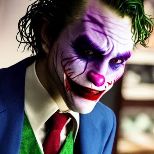 Image similar to Robert Pattinson as The Joker, photograph 4k