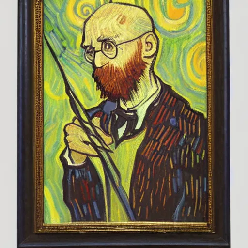 Image similar to a painting of Harry Potter by Van Gogh