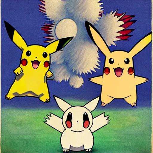 Image similar to pokemon portrait drawn by malevich, album cover art, conceptual mystery pokemon, intricate detailed painting, illustration sharp detail, manga 1 9 9 0