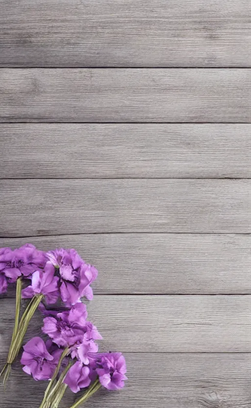 Prompt: clean soft background image with soft, light - purple flowers on pale gray rustic boards, background, cottagecore, photorealistic border, backdrop for obituary text