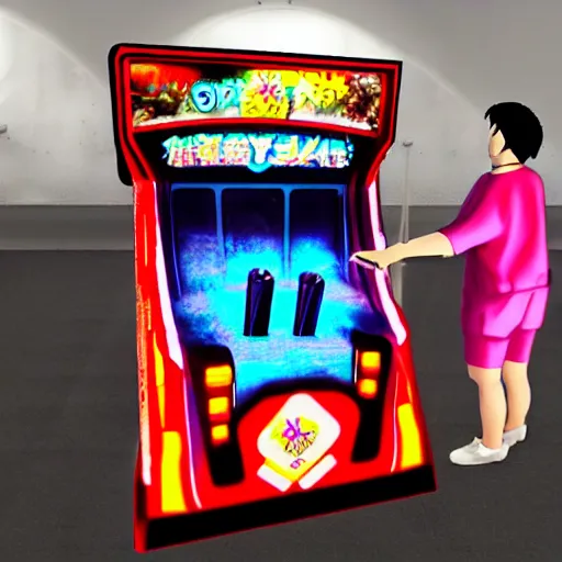 Image similar to a ddr machine with people playing it in the year 1 9 9 9 in japan, photorealistic, ultra realistic, hd, 8 k