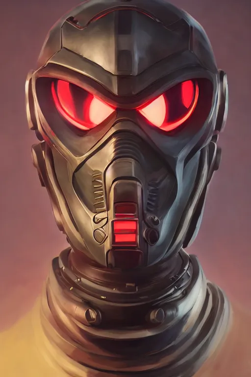 Image similar to epic mask helmet robot ninja portrait stylized as fornite style game design fanart by concept artist gervasio canda, behance hd by jesper ejsing, by rhads, makoto shinkai and lois van baarle, ilya kuvshinov, rossdraws global illumination radiating a glowing aura global illumination ray tracing hdr render in unreal engine 5