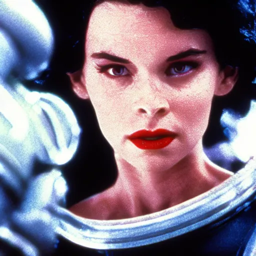 Image similar to Snow White in Aliens (1986), highly detailed, high quality, HD, 4k, 8k, Canon 300mm, professional photographer, 40mp, lifelike, top-rated, award winning, realistic, sharp, no blur, edited, corrected, trending