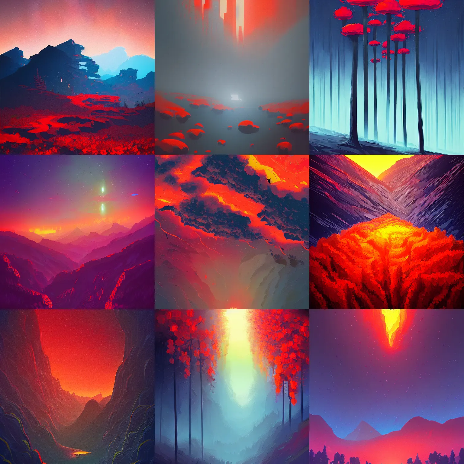 Prompt: obsidian magma flowers by alena aenami