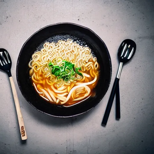 Image similar to a bowl of ramen angry at climate change