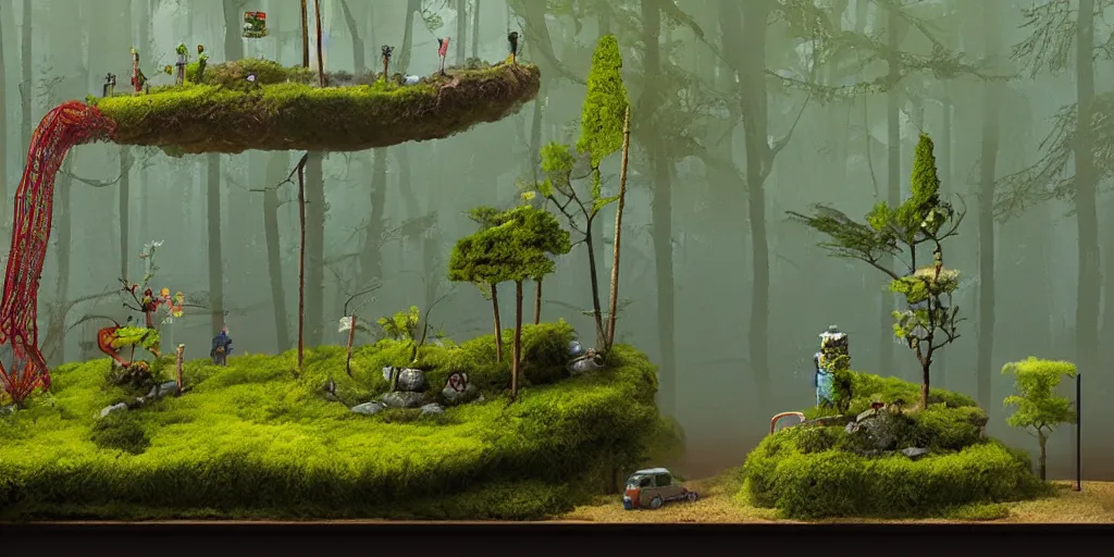 Image similar to moss terrarium, simon stalenhag, very coherent, 4 k,