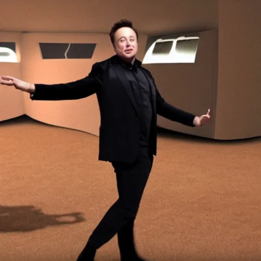 Prompt: Elon Musk dancing in a Mars colony