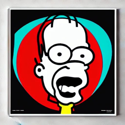 Image similar to low angle, constructivism monumental dynamic, graphic super flat style homer simpson by avant garde poet, illusion psychedelic art, shallow conceptual figurative art, cut up, flat detailed sculpture, controversial poster art, italian poster art, geometrical graffiti, no blur, low poly