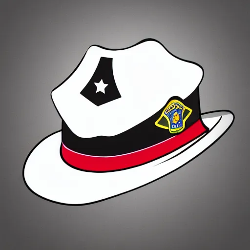 Image similar to a police hat, cartoon style