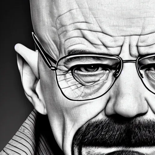 Image similar to walter white with his mouth opened