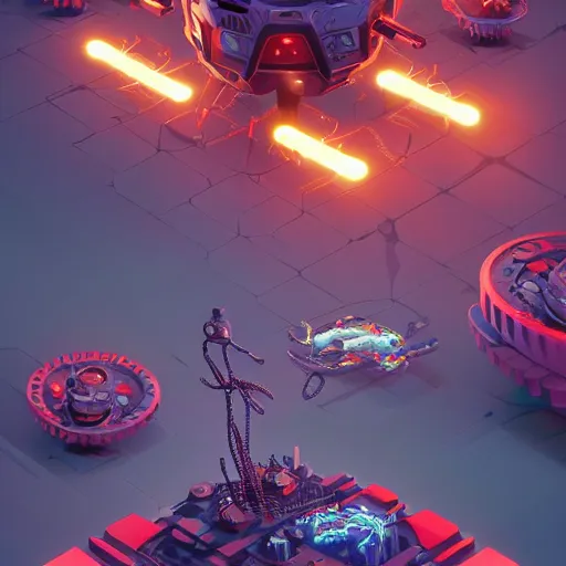 Image similar to isometric scientifically accurate microscopic robotic virus attacking organic biological cell by tyler edlin and petros afshar and christopher balaskas and marius borgeaud and kilian eng, atomic age maximalist, art nouveau, global illumination, 3 d concept render, well proportioned, highly detailed