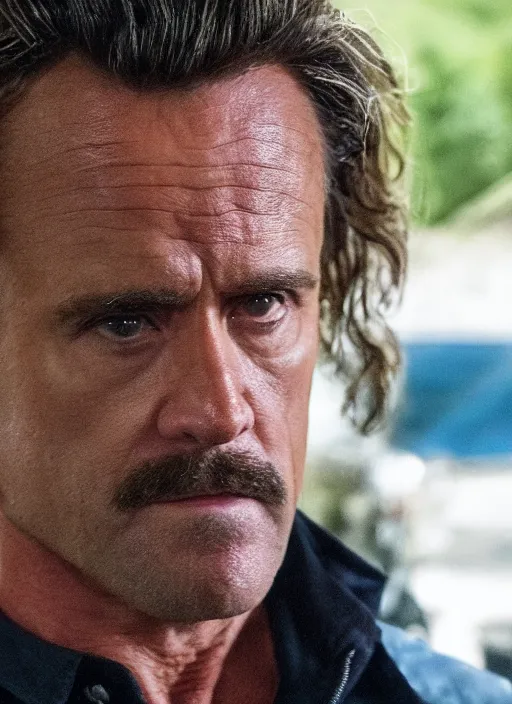 Prompt: film still of 💀 as martin riggs in lethal weapon, 4 k