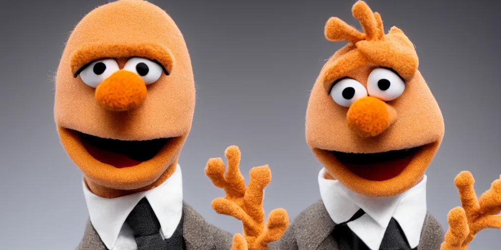 Prompt: olaf scholz as a puppet from the muppets. high quality 8 k resolution