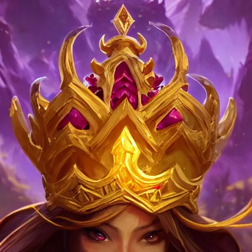 Prompt: a golden majestic crown with gemstone carved into it, floating crown, yellow magic theme, bright art masterpiece artstation. 8 k, sharp high quality artwork in style of jose daniel cabrera pena and greg rutkowski, concept art by tooth wu, blizzard warcraft artwork, hearthstone card game artwork, the crown only