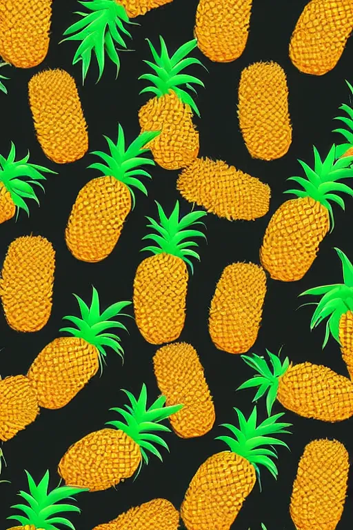 Prompt: a sea of pineapples, smooth, trending on artstation, high quality, beautiful