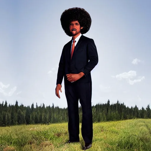 Prompt: black trudeau with an afro