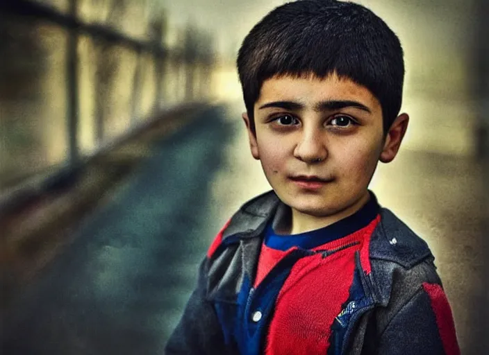 Prompt: professional fine details photo portrait of detailed hasbi hasbullah magomedov from makhachkala, dagestan kid in the postsoviet suburbia, iphone photo, instagram