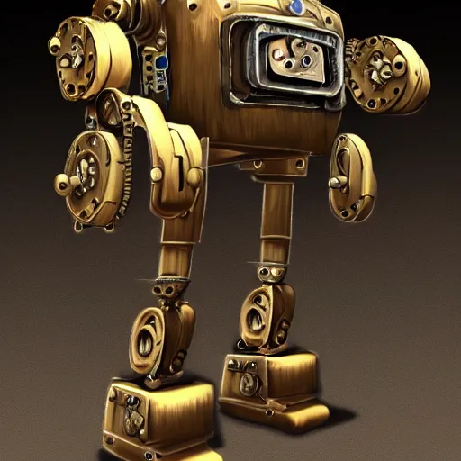 Prompt: a steampunk robot, photorealistic