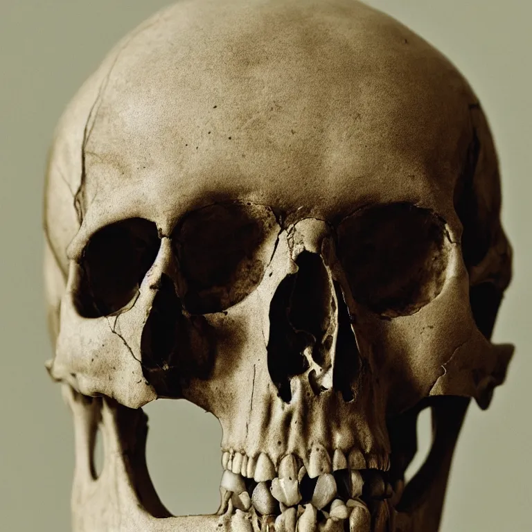 Image similar to centered rule of thirds 5 0 mm film still of a human skull