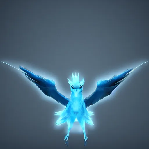 Image similar to photography of a realistic articuno animal, ultra detailed, 8 k, cinematic lighting, natural background, trending on artstation, pokemon