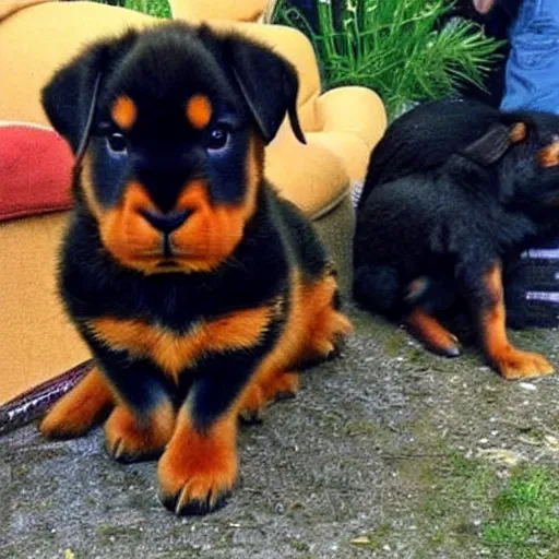 Prompt: Rottweiler rabbit hybrid