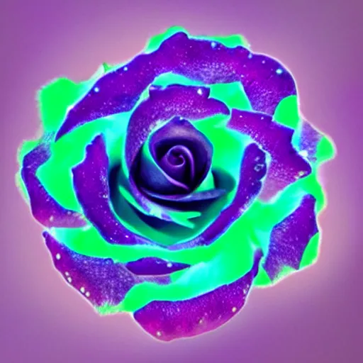 Prompt: a bioluminescent rose