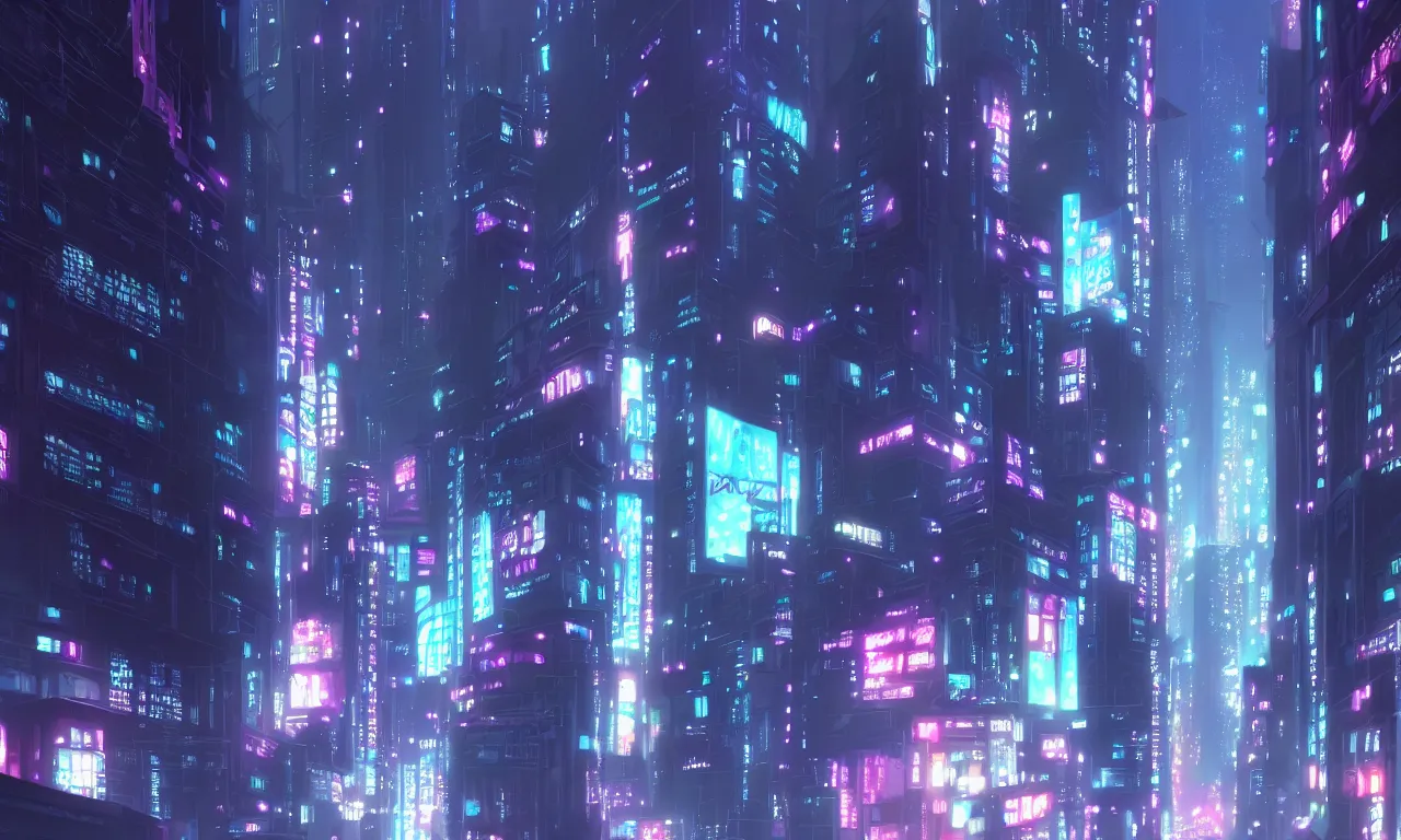 Image similar to city in the atmospheric cyberpunk anime film, gouache matte background painting, neon noir, at night with lights, by makoto shinkai, in the anime series ergo proxy, beautiful specular edge highlights and rim lighting