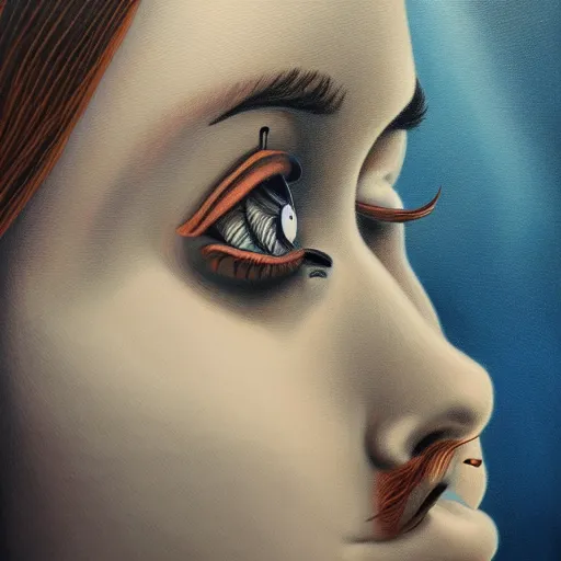 Prompt: highly detailed surrealist painting of deep sadness alone, expressive emotional sadness piece, trending on art station, abstract emotional sadness expression, very very very beautiful
