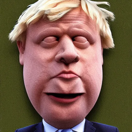 Image similar to Boris Johnson in the style of a Moai