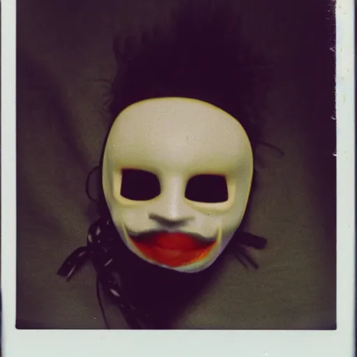 Prompt: polaroid of a halloween mask
