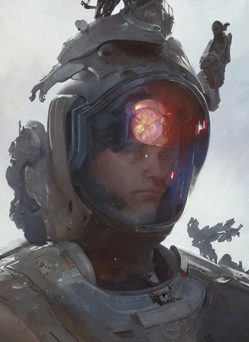 Prompt: --separate-imagesPortrait of an old astronaut, marvel comics, dark, intricate, highly detailed, smooth, artstation, digital illustration by Ruan Jia and Mandy Jurgens and Artgerm and Wayne Barlowe and Greg Rutkowski and Frank Frazetta