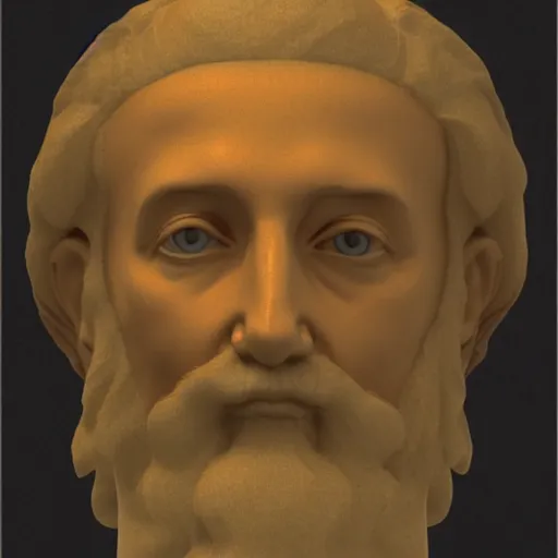 Prompt: a 3 d render of the head of michelangelos david