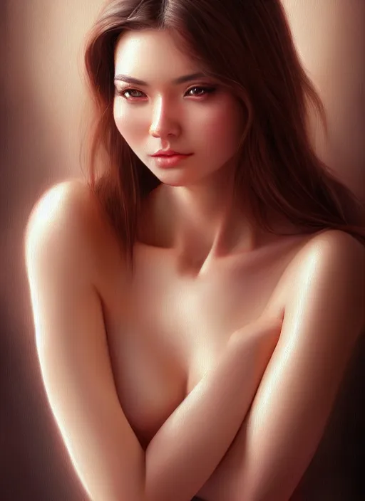 Image similar to photo of a gorgeous young woman in the style of stefan kostic, realistic, sharp focus, 8 k high definition, insanely detailed, intricate, elegant, art by stanley lau and artgerm