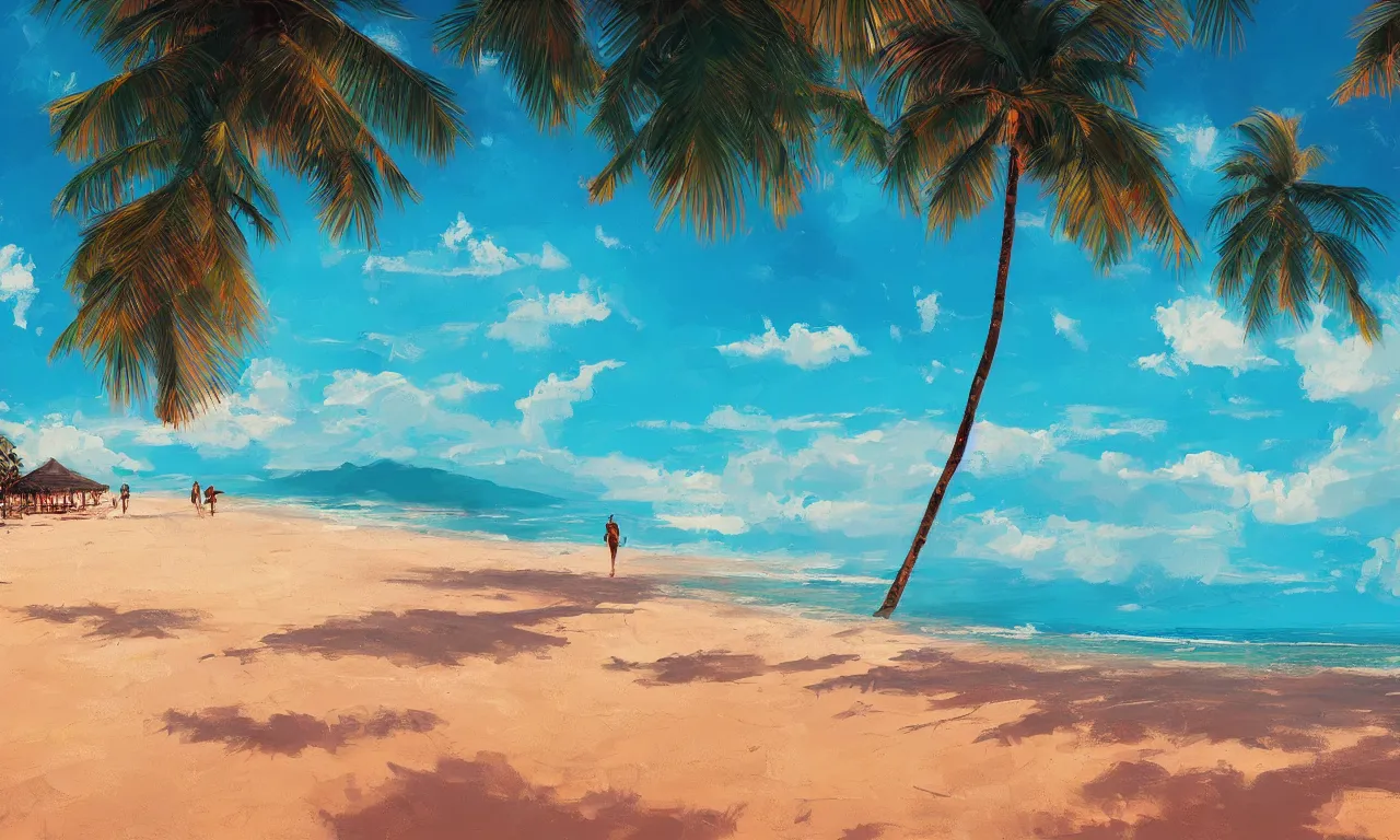 Image similar to paradise beach by alena aenami artworks in 4 k