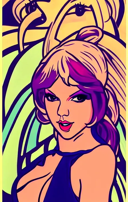 Image similar to Taylor Swift Cosplaying as Lola Bunny, modeling, posing, playboy bunny, gta 5 skin tone, Tooth Wu Artgerm Alphonse Mucha Beeple, 8k, fanart, extreme aesthetic