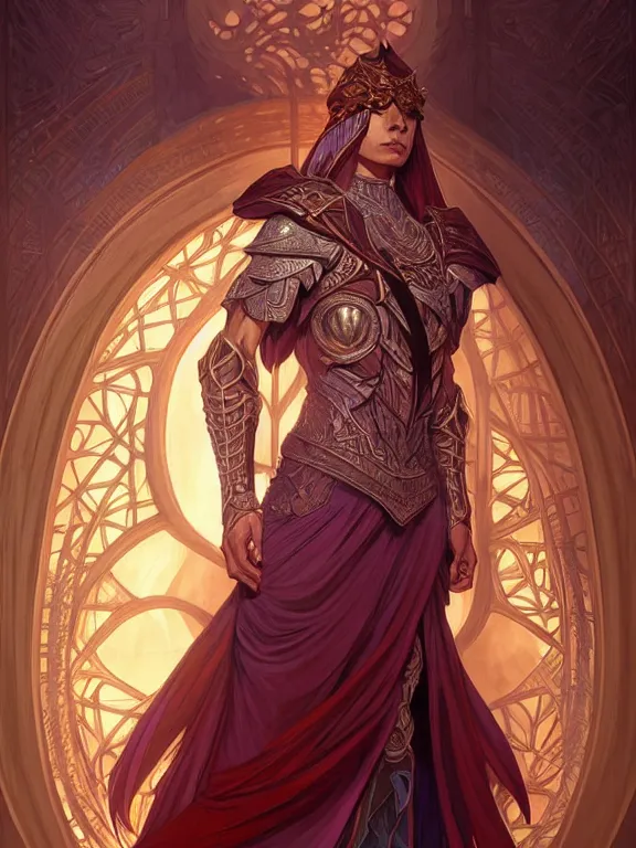 Image similar to symmetry!! intense fanart of a evve as a mage warrior as acotar protagonist, magic background, intricate, elegant, highly detailed, my rendition, digital painting, artstation, concept art, smooth, sharp focus, illustration, art by artgerm and greg rutkowski and alphonse mucha